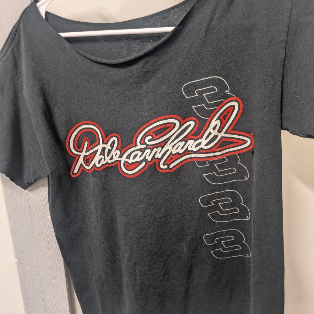 Black T-Shirt with Red and White Graphic